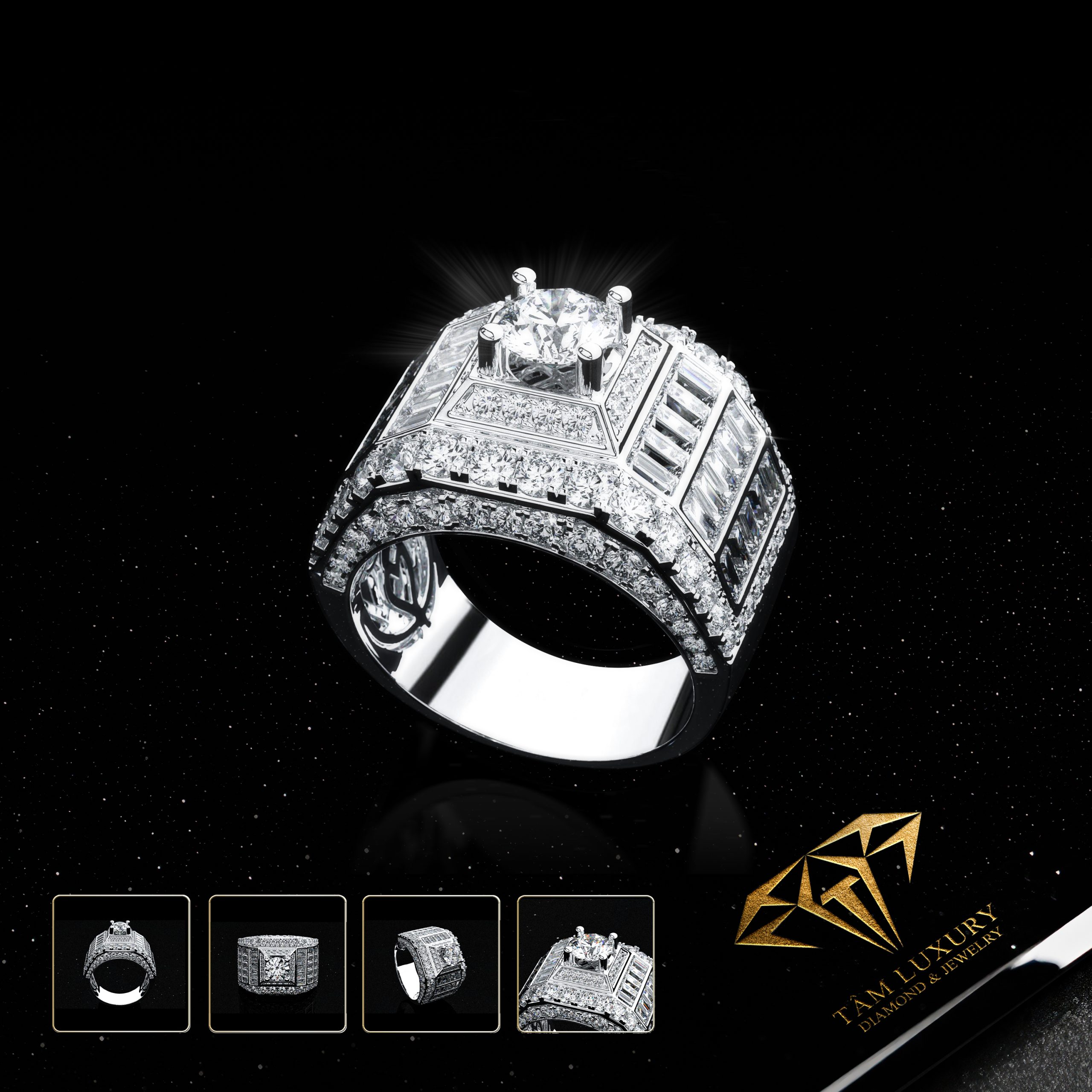 Thiết kế nhẫn nam kim cương thiên nhiên “Eclipse” – NNA299