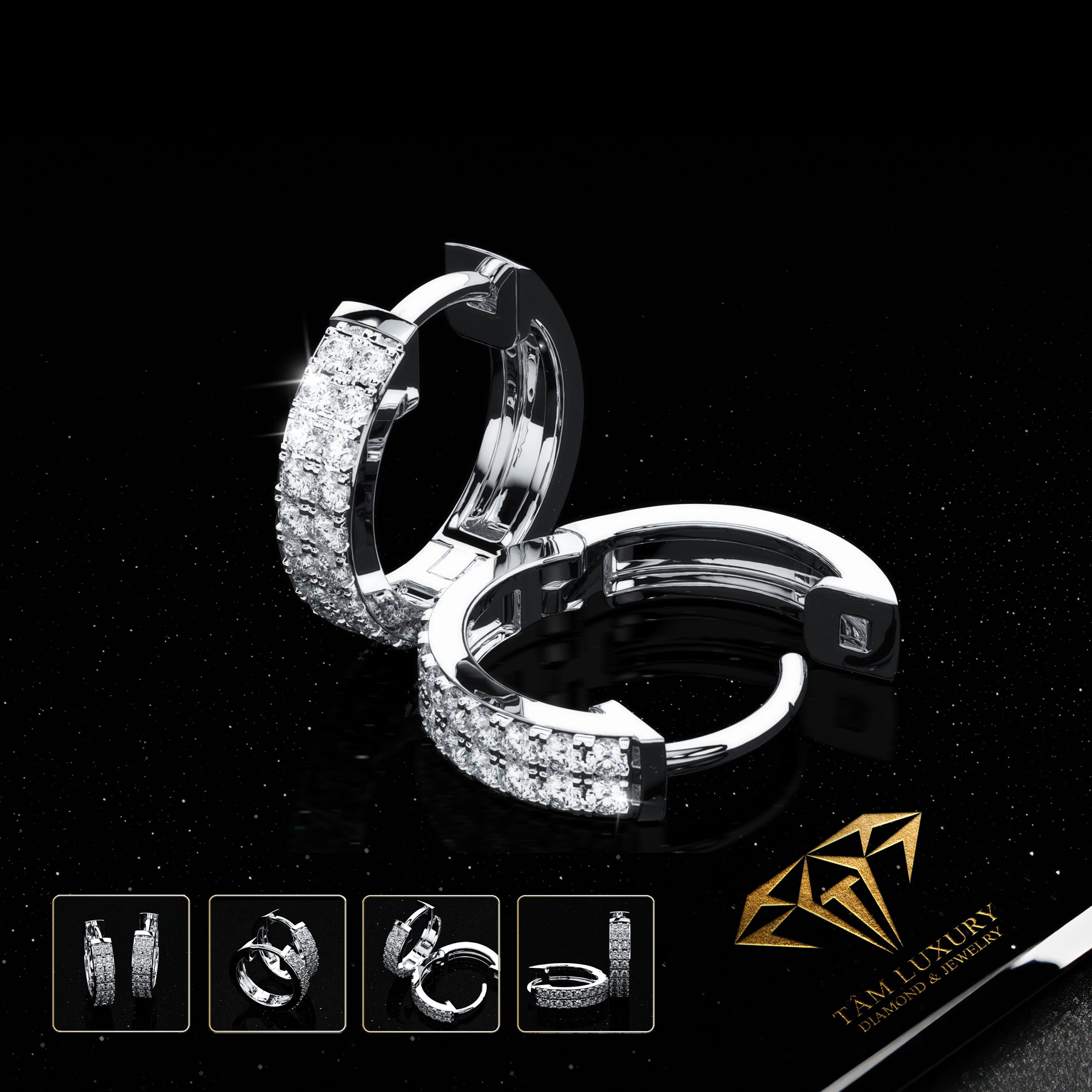 Bông tai kim cương cao cấp tôn vinh “Embrace” – Mã BT857