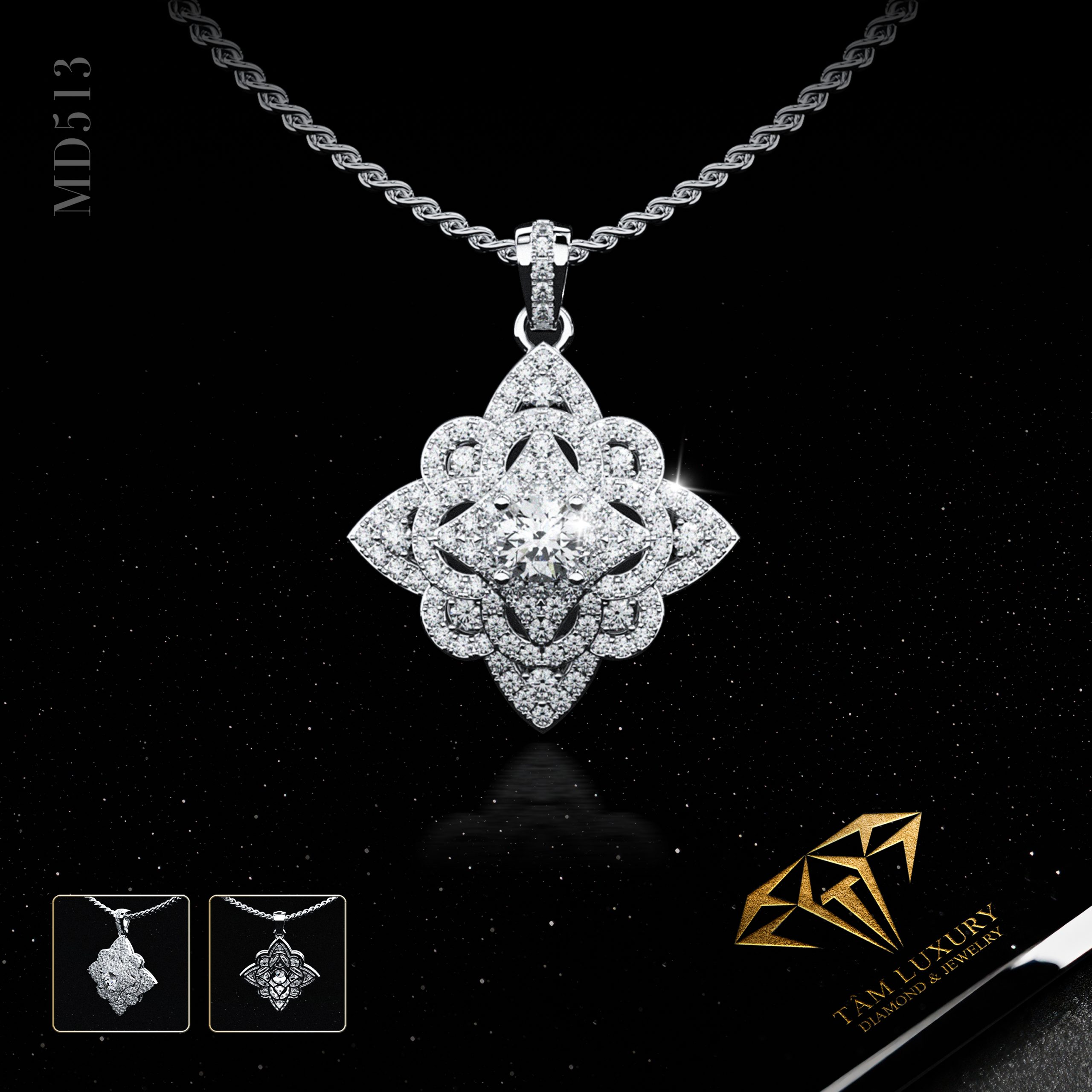 Mặt dây chuyền vàng ý 750 “Frozen” – Mã MD513