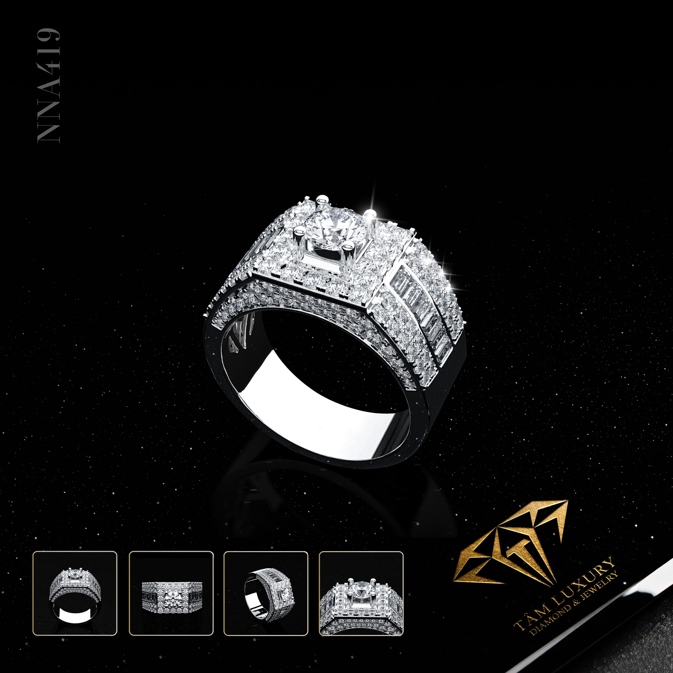 Thiết kế nhẫn nam kim cương thiên nhiên “Velvet” – NNA419