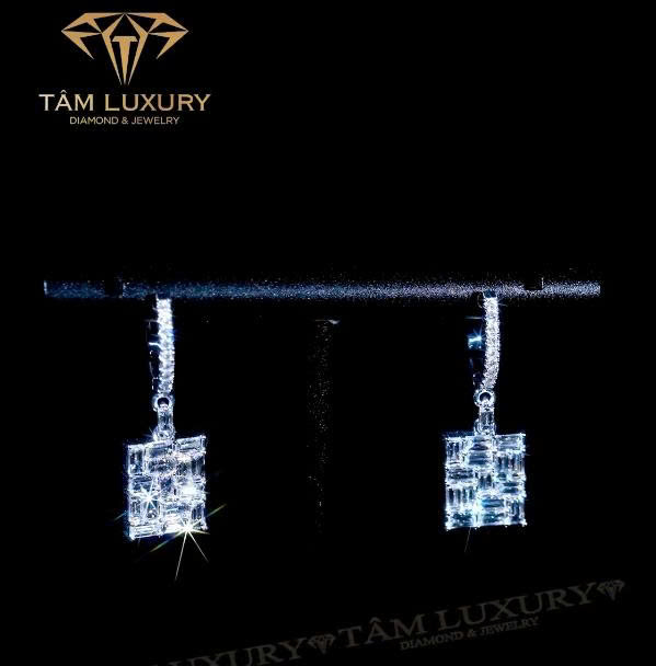 Siêu phẩm hoa tai vàng ý 750 đính kim cương thiên nhiên “Crown” – Mã BT1271