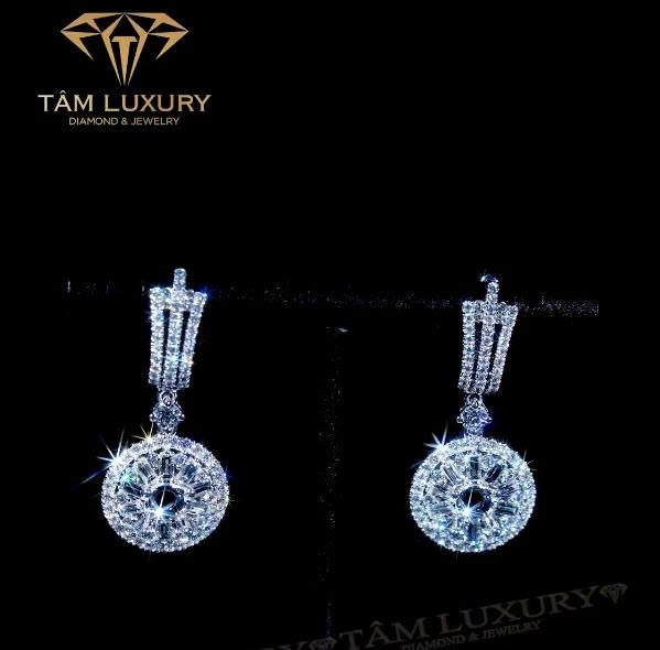 Siêu phẩm hoa tai vàng ý 750 đính kim cương thiên nhiên “Opal” – Mã BT1263