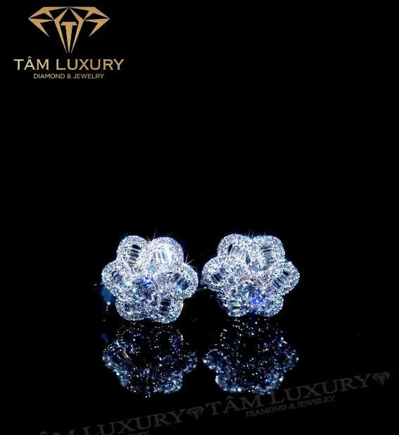 Siêu phẩm hoa tai vàng ý 750 đính kim cương thiên nhiên “Veil” – Mã BT1235