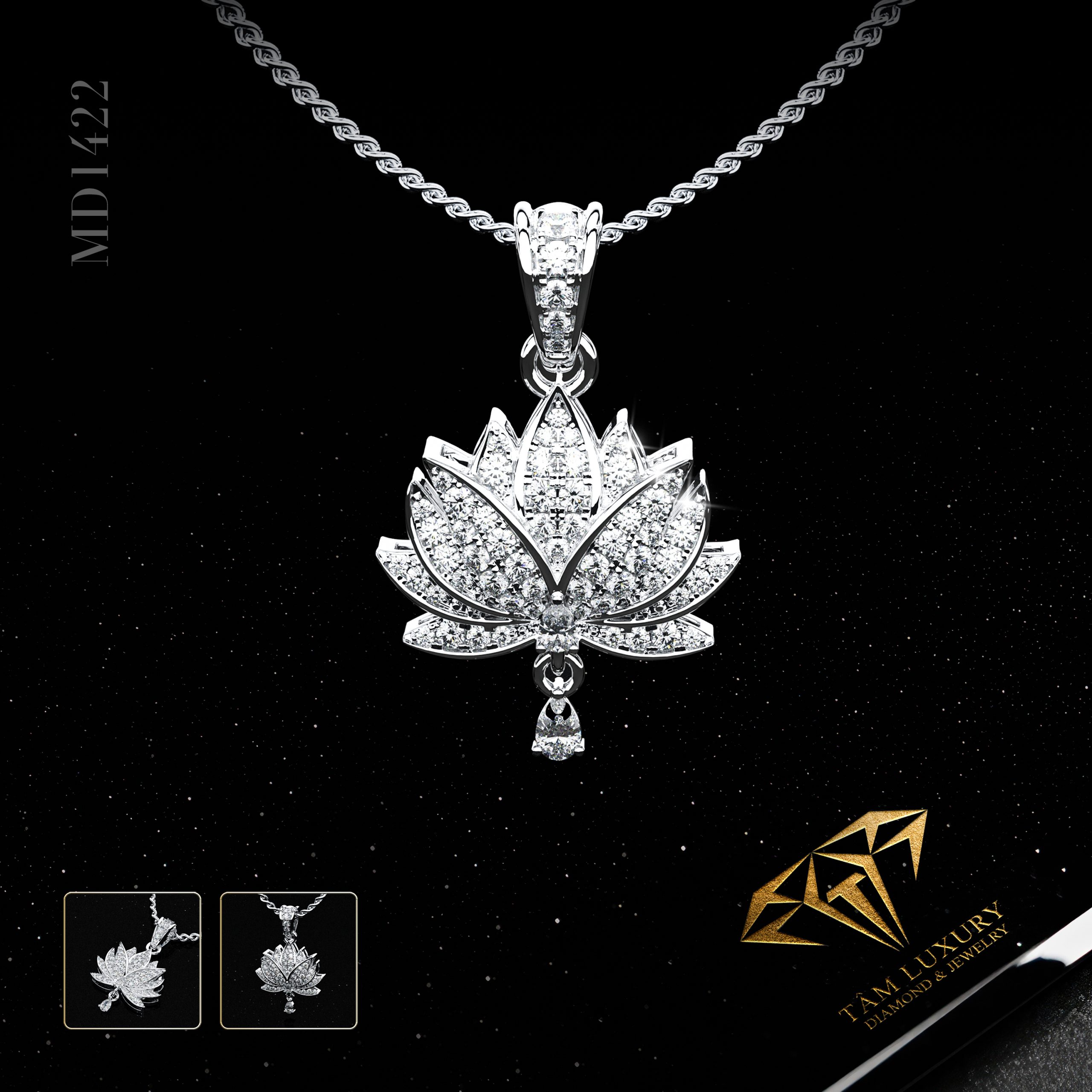 Top 3 mặt dây chuyền kim cương sang trọng “Crystal Heart” – Mã MD1422