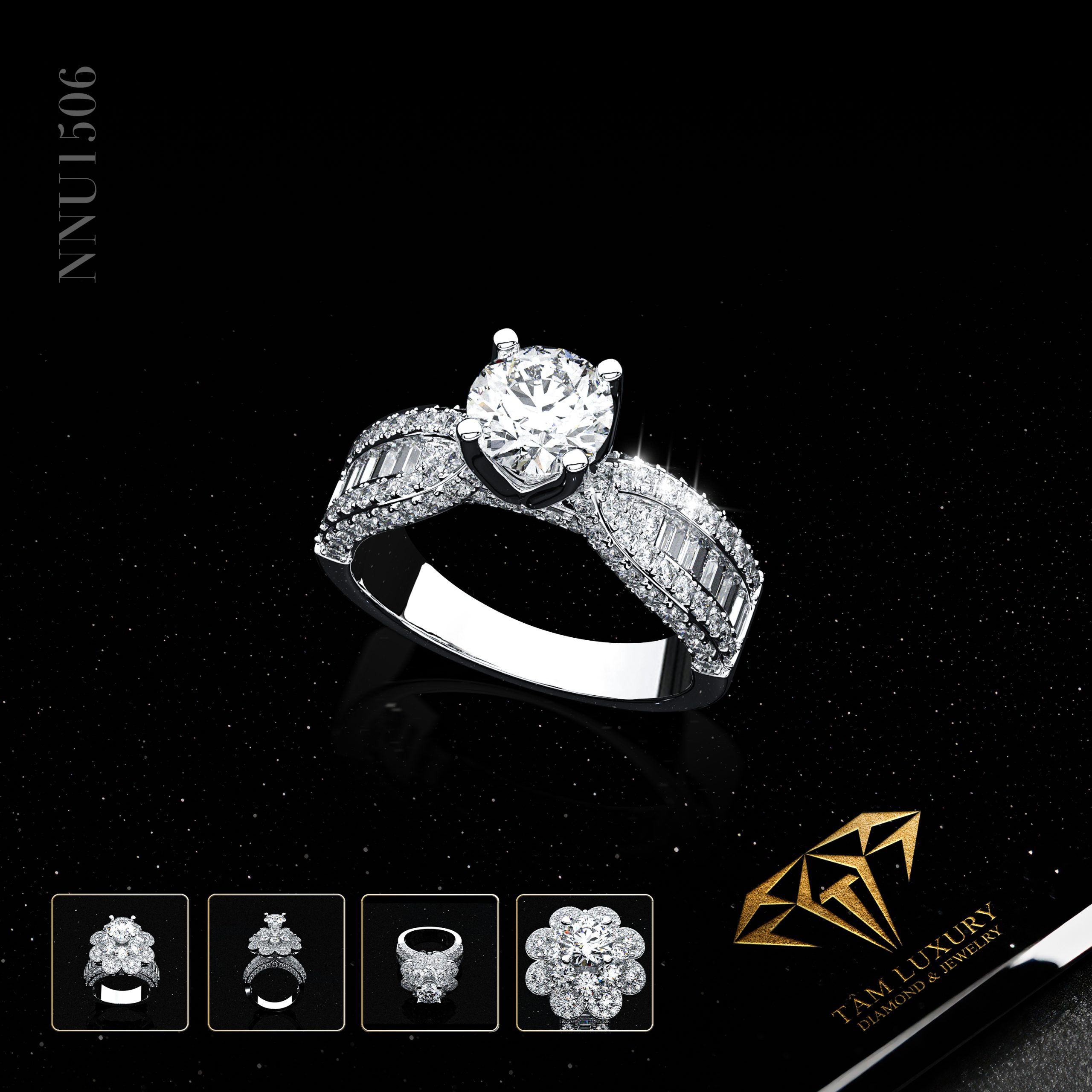 Nhẫn nữ kim cương được thiết kế dành riêng sự độc đáo “Fleur” – Mã NNU1506