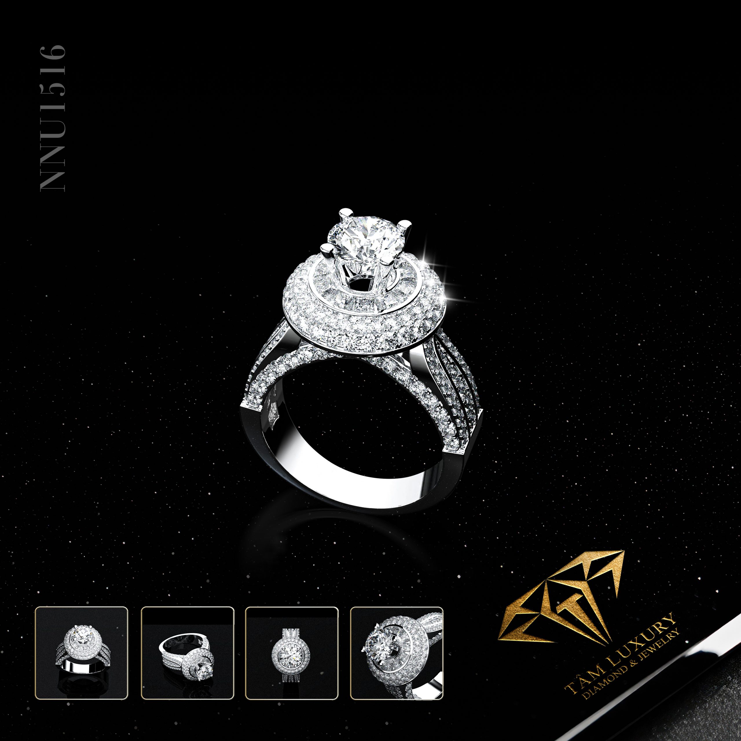 Top 5 thiết kế nhẫn nữ nhẹ nhàng sang trọng “Crown Jewel Ring” – Mã NNU1516