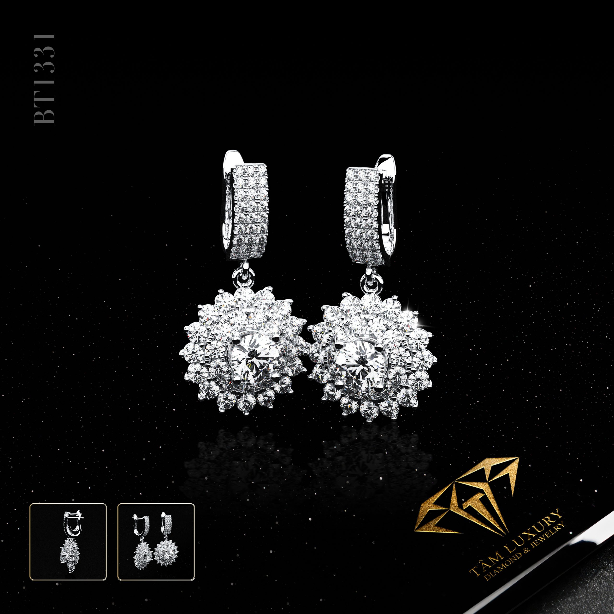 TOP 5 Mẫu Hoa Tai Kim Cương Được Yêu Thích “Moris” – Mã BT1332