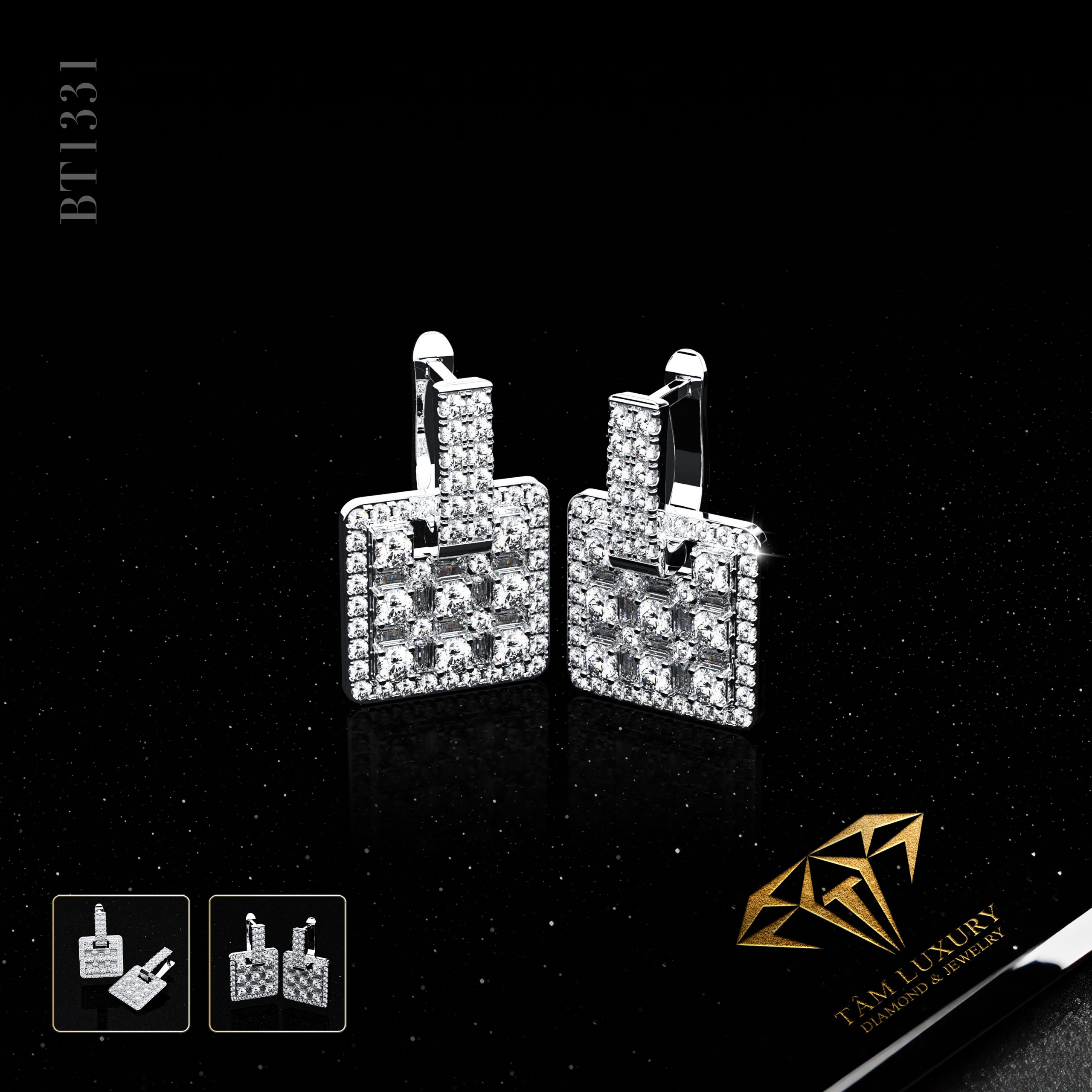Thiết kế bông tai kim cương được yêu thích tại Tâm Luxury “Forth” – Mã BT1331