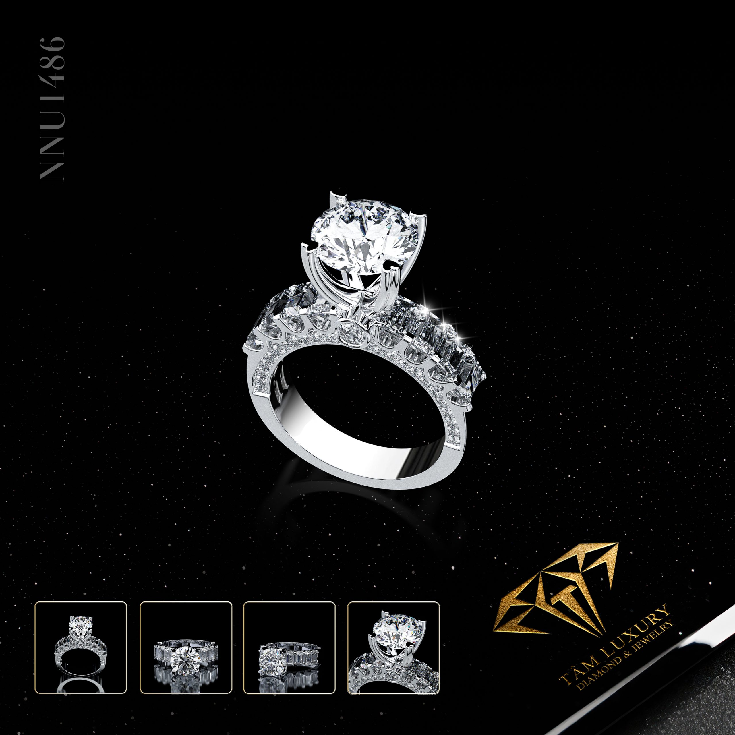 Siêu phẩm: Nhẫn nữ kim cương vương miện “Eclat” – Mã NNU1486