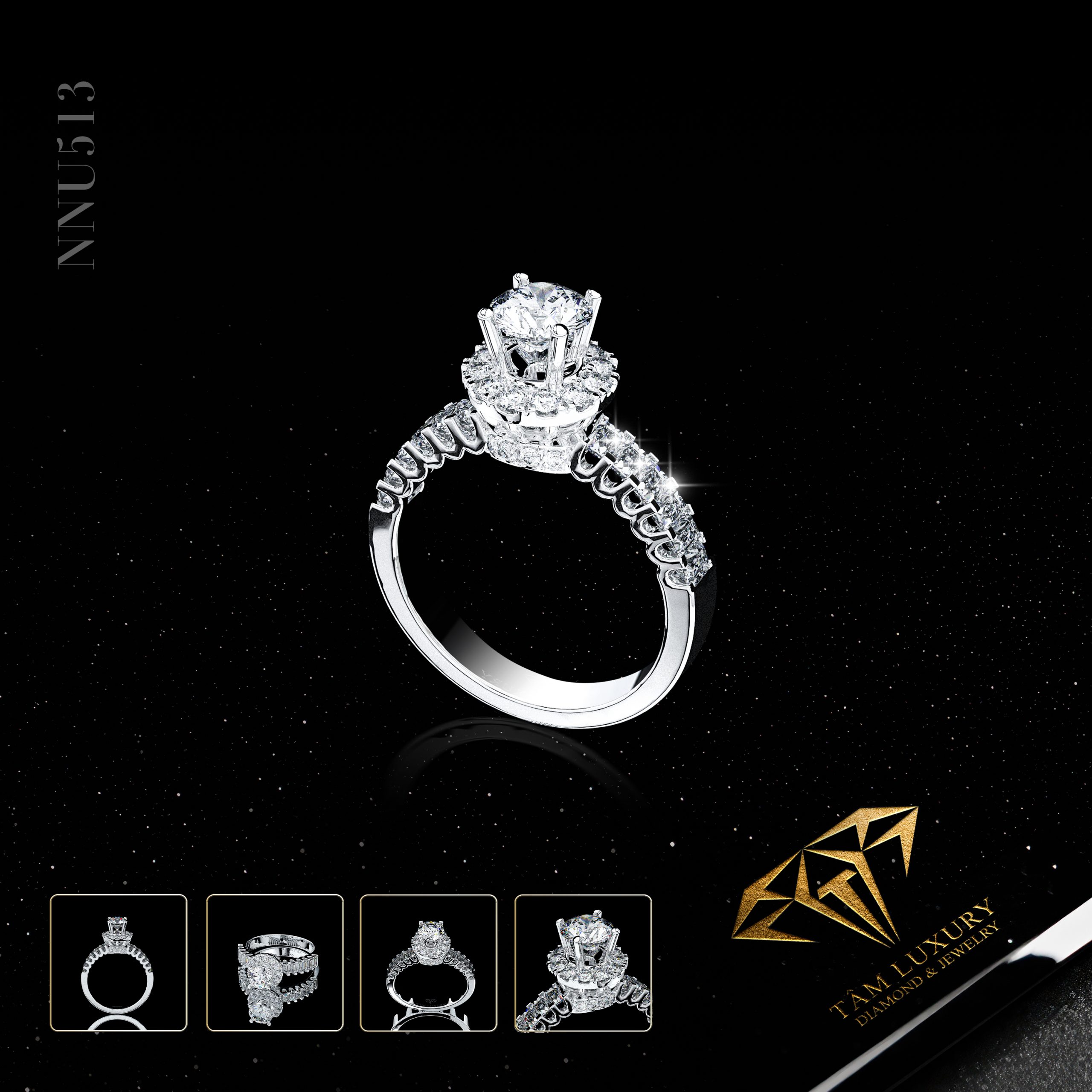 Top 5 mẫu nhẫn kim cương đơn giản nhưng lộng lẫy “Morisca” – Mã NNU513