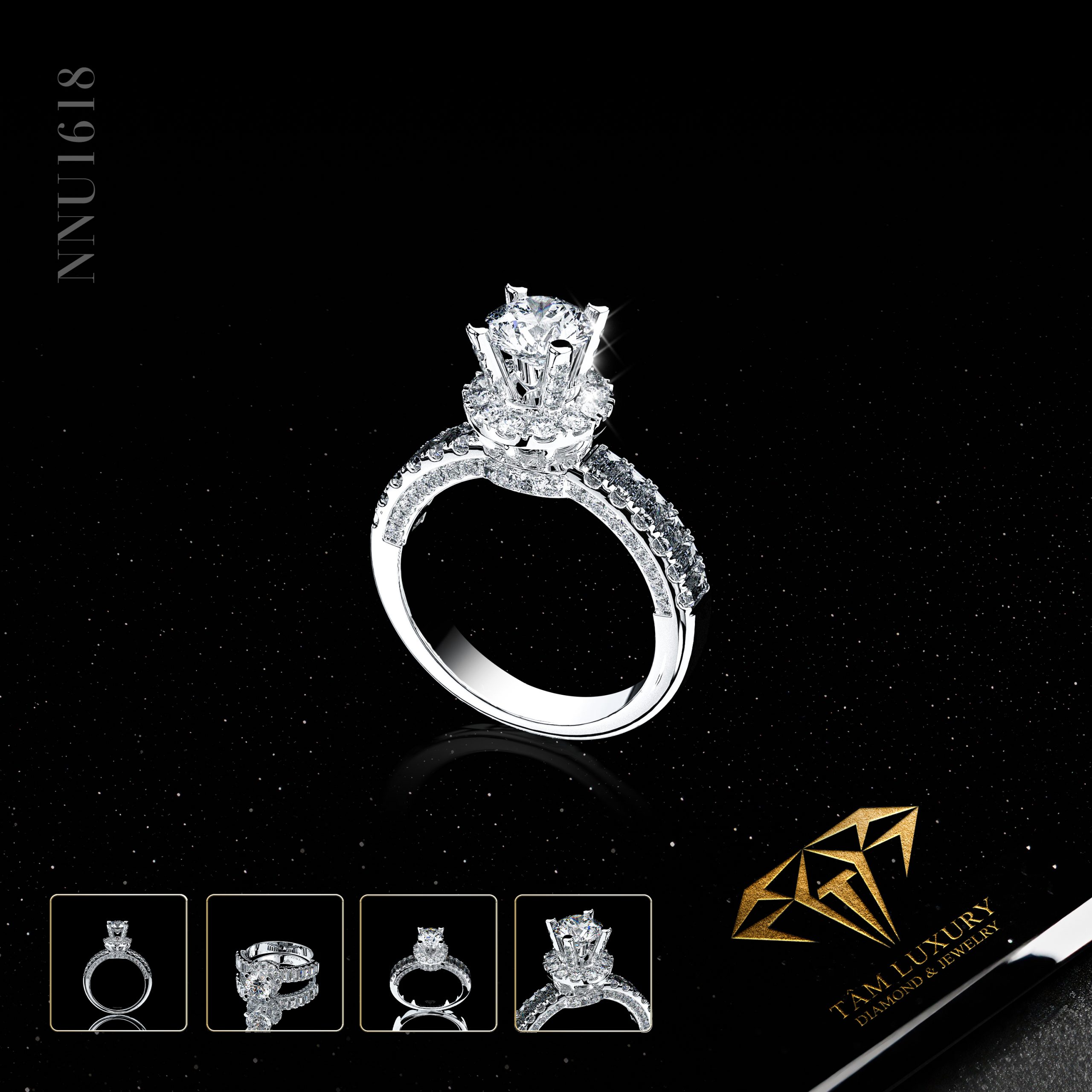 Thiết kế năm 2026: Nhẫn nữ kim cương “Organ” – Mã SP: NNU1618